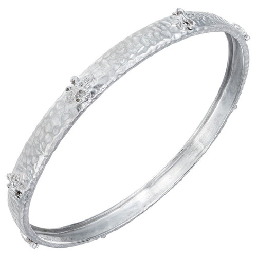 Miera T .8 Carat Diamond White Gold Slip on Bangle Bracelet