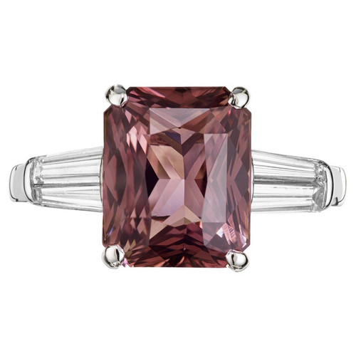 Peter Suchy 6.34 Carat Pink Sapphire Diamond Platinum Engagement Ring