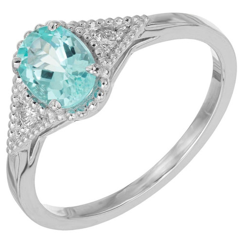 Peter Suchy GIA Certified .71 Carat Tourmaline Diamond Gold Engagement Ring