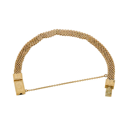 14k Yellow Gold Antique Mesh Handmade Bracelet