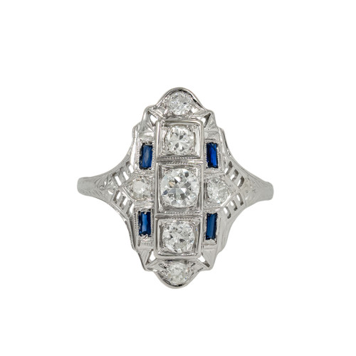 .67 Carat Diamond 14k White Gold Filigree Cocktail Ring