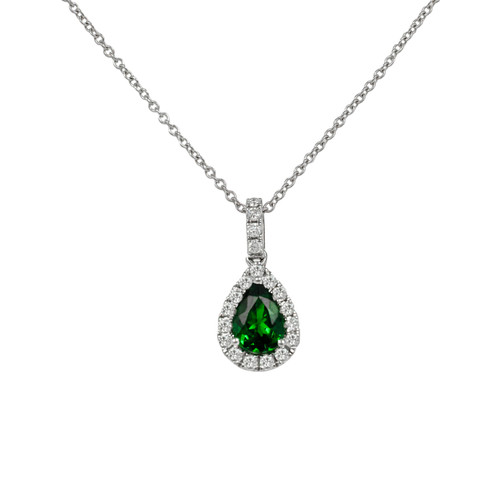 Peter Suchy .66 Carat Garnet Diamond White Gold Pendant Necklace