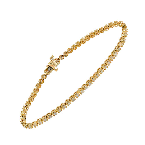 2.50 Carat Diamond Yellow Gold Tennis Bracelet