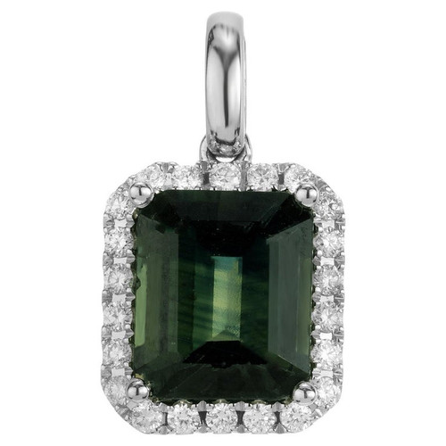 Peter Suchy GIA Certified 1.99 Carat Sapphire Diamond White Gold Pendant