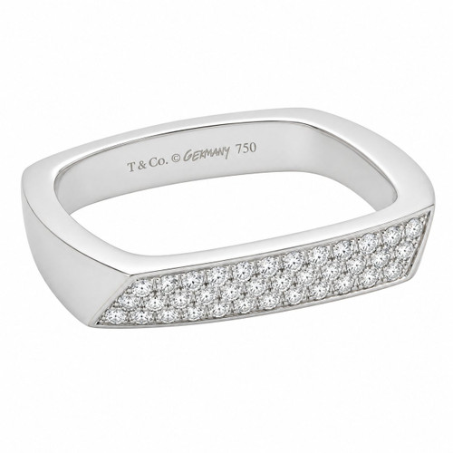 Tiffany & Co Frank Gehry  .22 Carat Round Diamond 18 White Gold Torque Ring
