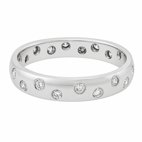 .40 Carat Round Diamond Platinum Etoile Wedding Band Ring