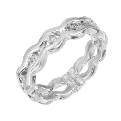 .14 Carat Round Diamond 14k White Gold Wedding Band Ring