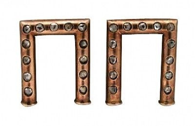 Vintage Very Old 1850 Rose Gold 26 Rose Cut Diamond Dress Clips Pin