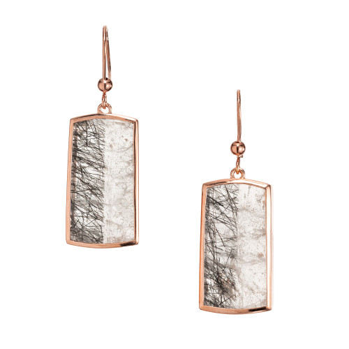 Peter Suchy 26.46 Carat Transparent Quartz Crystal Rose Gold Dangle Earrings Peter Suchy 26.46 Carat Transparent Quartz Crystal Rose Gold Dangle Earrings
