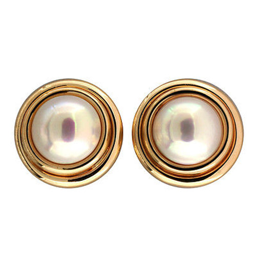 Vintage Estate 14mm AAA Top Quality 14k Yellow Gold Clip Post Earrings