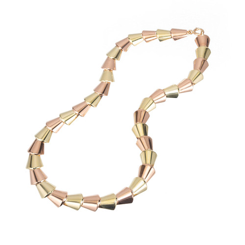 Wefferling Berry 14k Rose Green Gold  Domed Link Necklace
