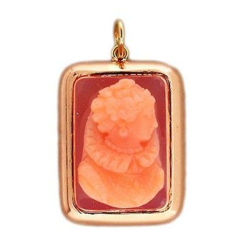 Sardonyx hard stone cameo rose gold pendant