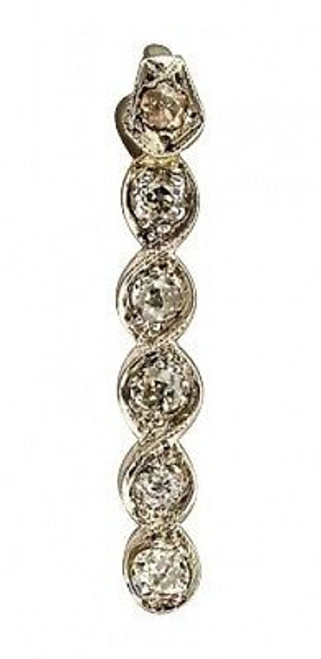 Estate 1890 Old Mine Cut 6 Diamond Infinity Or Swirl Design Platinum Pendant