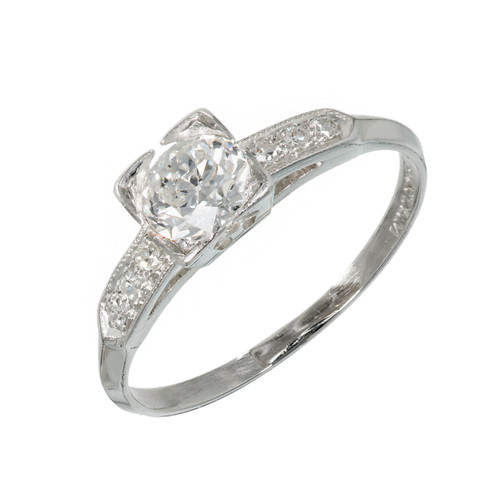 .50 Carat Diamond Solid Platinum Art Deco Engagement Ring