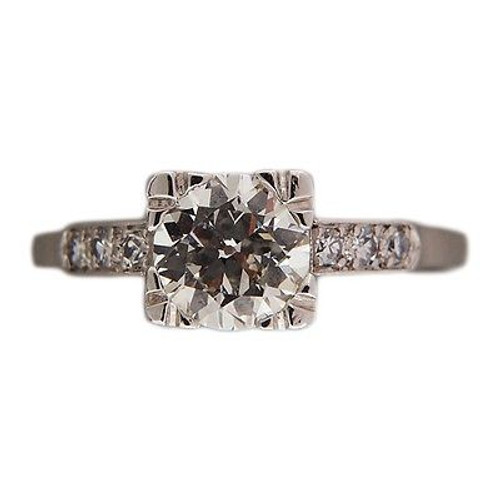 Art Deco 1.07ct European Diamond Retro Platinum Size 8 3/4 Ring Art Deco 1.07ct European Diamond Retro Platinum Size 8 3/4 Ring