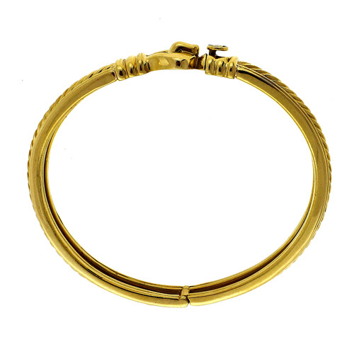 Vintage David Yurman Hinged 18k Gold Cable Hinged Bangle Bracelet ...