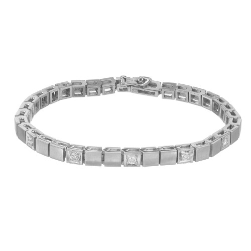 .75 Carat Diamond White Gold Hinged Box Link Bracelet