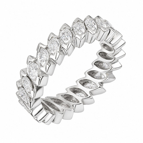 1.50ct Marquise Diamond Mid Century Platinum Eternity Ring