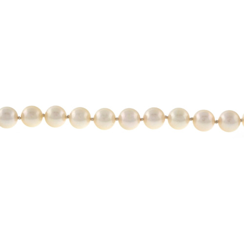 Vintage Natural Color 7mm 18 Inch Cultured Pearl Necklace Silver White Color 