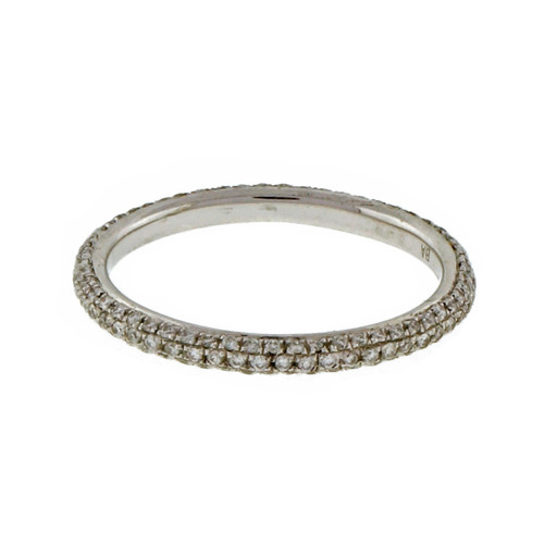 Peter Suchy Micro Pave 3 Row Domed Diamond Platinum Eternity Band Ring