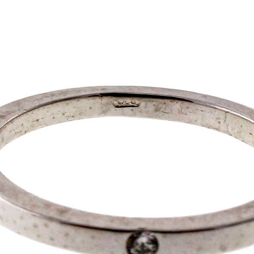 Estate 2mm Wide Platinum Flat Wedding Diamond Band Ring ...