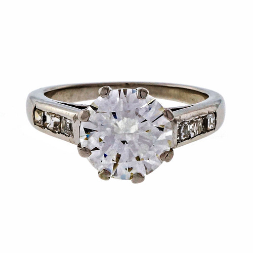 Vintage 1940 Transitional Ideal Cut GIA certified 2.29ct Diamond Engagement Ring