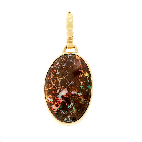 Peter Suchy Boulder Opal Enhancer Pendant 14k Yellow Gold