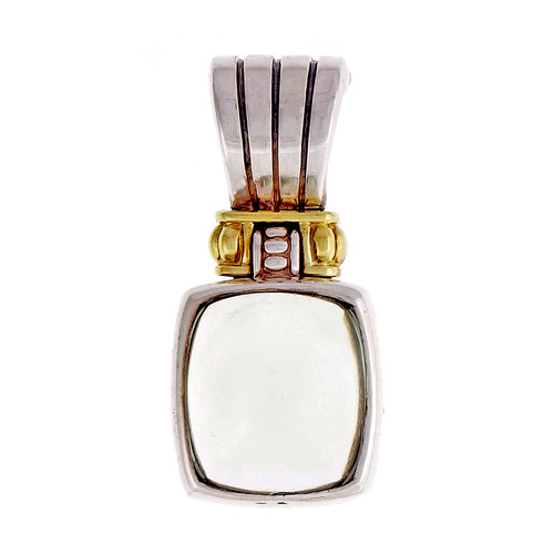 Lagos Caviar Cabochon Green Quartz Pendant Silver