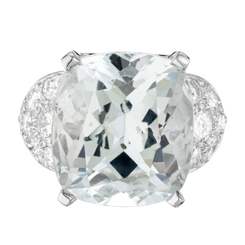 14.98 Carat Light Blue Aqua Diamond Platinum Engagement Ring