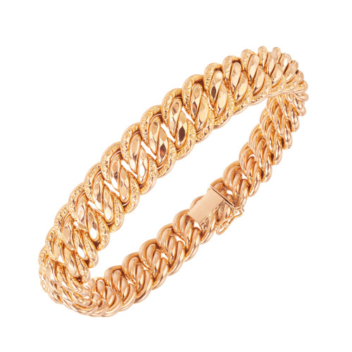 Vintage Deep 18k Rose Gold Link Bracelet