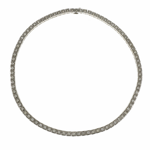 Diamond Hinged Box Link Necklace 14k White Gold