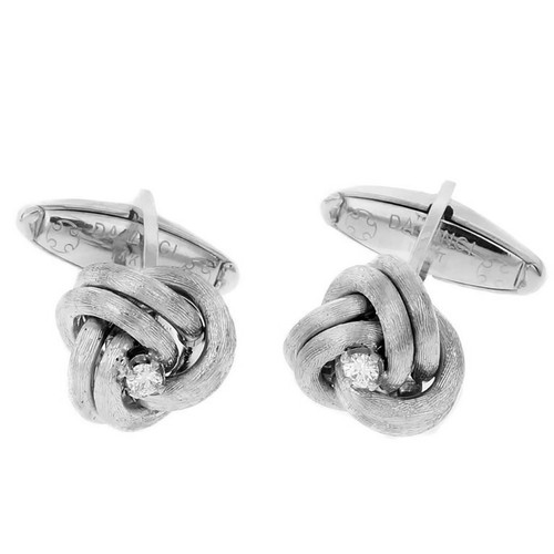 Da Vinci Knot Diamond Gold Cufflinks