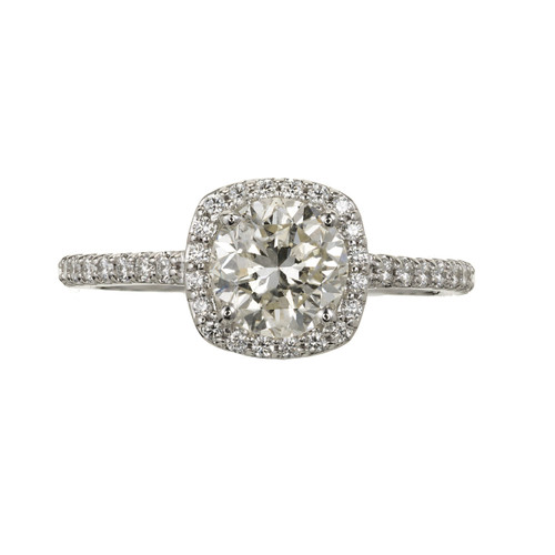 Peter Suchy 1.18 Carat Diamond White Gold Halo Engagement Ring