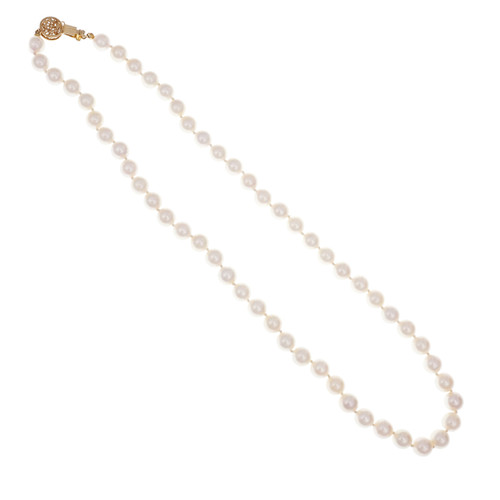 Japanese Akoya Cultured Pearl Necklace 18 Inches 14k Catch 7 – 7.5mm 