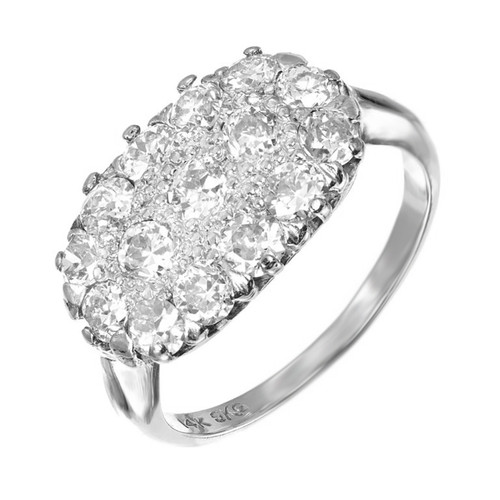 1.50 Carat Diamond Halo White Gold Cluster Cocktail Ring