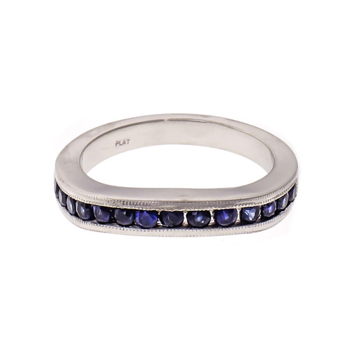 Peter Suchy Curved Sapphire Wedding Band Platinum Channel Set .60ct
