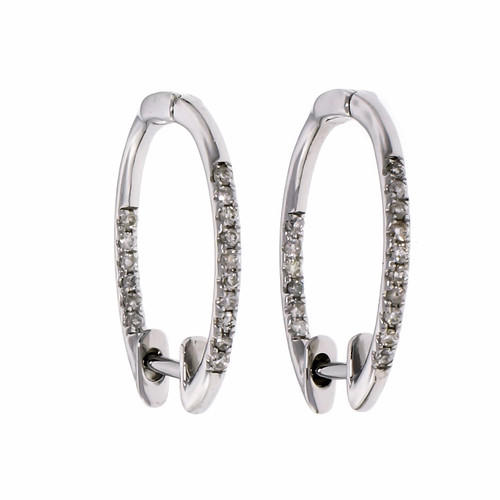 Diamond White Gold Hoop Earrings