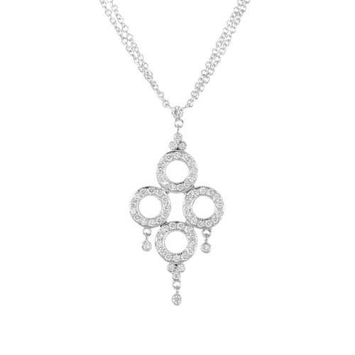 Dev Valencia .32 Carat Diamond White Gold Four Circle Pendant Necklace