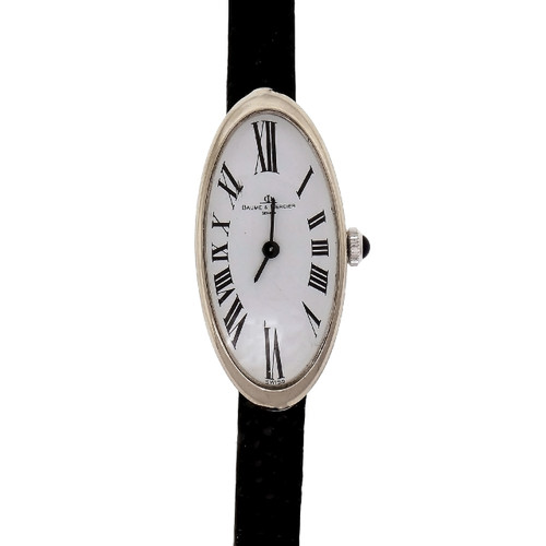 Baume & Mercier Ladies 18k White Gold Watch Tanneau Case