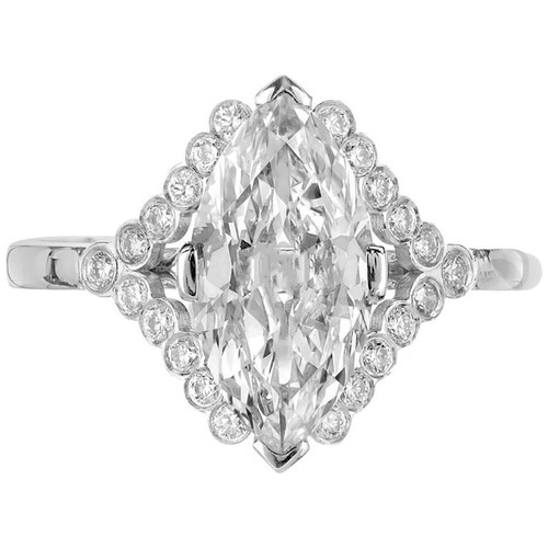 Peter Suchy GIA Certified 1.78 Carat Marquise Diamond Platinum Engagement Ring