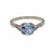 Aquamarine .88cts Diamond three stone engagement ring