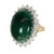 GIA Certified 41.78 Carat Cabochon Emerald Diamond Gold Cocktail Ring