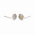 Round Opal Stud Earrings 14k White Gold