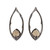 Champaign Diamond Smoky Quartz Earrings 18k White Gold 1.30ct Diamond