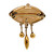 Antique Georgian 1830 14k Yellow Gold Black Enamel Textured Pin 