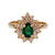 Estate Pear Shape Emerald Bright Green Ring 14k Yellow Gold Diamond