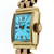 Retro Art Deco 14k Pink & Green Gold Watch Ice Blue Dial