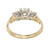 EGL Certified 1.33 Carat Diamond Yellow Gold Three-Stone Engagement Ring