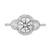 EGL Certified 1.26 Carat Three-Stone Diamond Halo Gold Engagement Ring