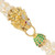 Dragon Head Multi Strand Pearl Emerald Ruby Diamond Gold Necklace